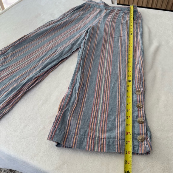 Madewell Women's Side-Button Huston Pull-On Crop Pants in Rainbow Stripe ST - Picture 8 of 14